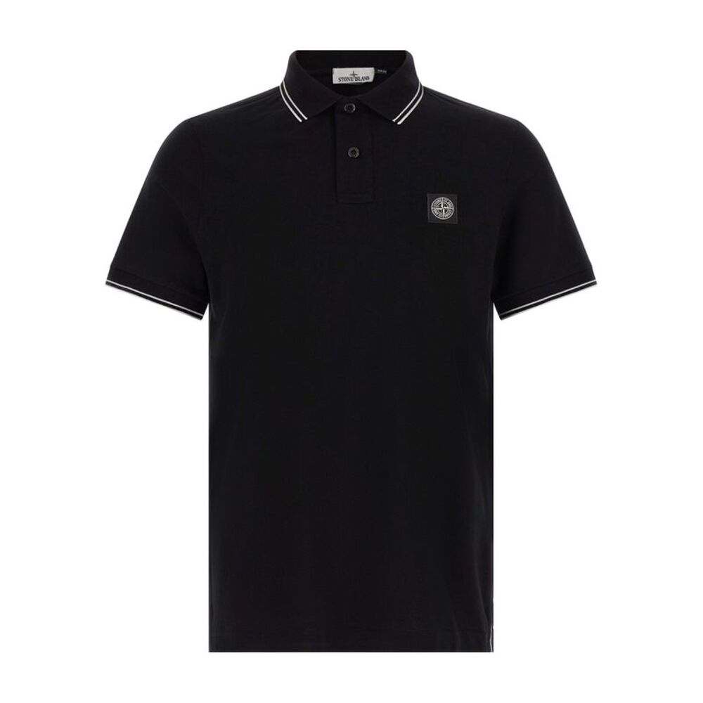 Stone Island Black Cotton Polo Men's Shirt